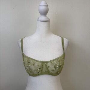 Victoria's Secret Floral Mesh Sheer Bra Women's Size 34C Fairycore Cottagecore